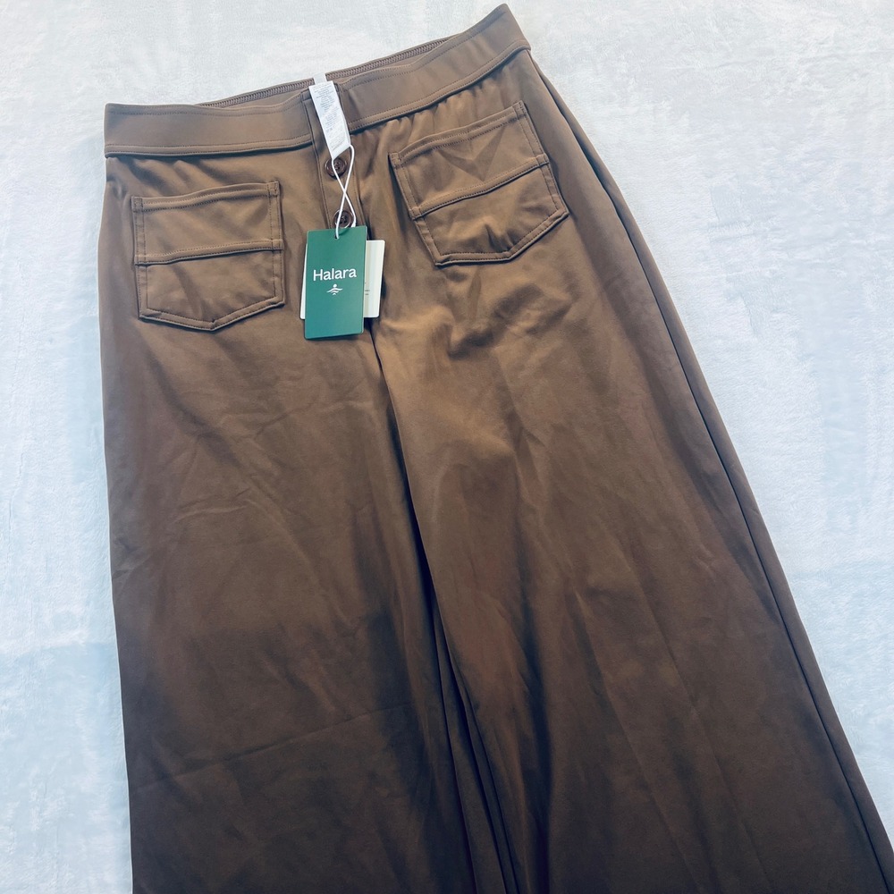 Halara DayStretch Brown High Waisted Wide Leg Pants Size Medium Extra Tall